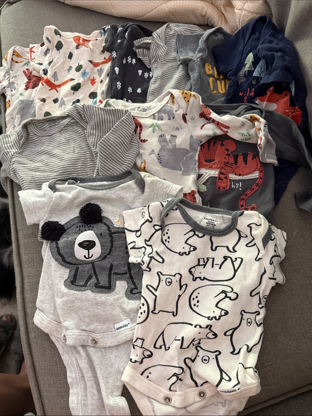Gerber Baby Sweater Set in White, Gray, Navy, Green